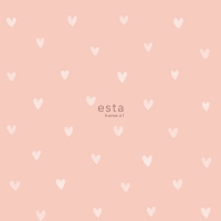 ESTA wallpaper white hearts on a pink background