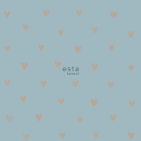 ESTA wallpaper copper hearts on a blue background