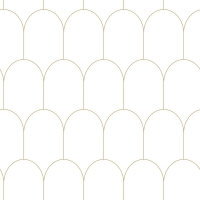 Wit gouden art deco behang met bogen