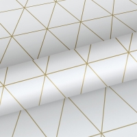 Papier peint blanc avec des triangles d'or