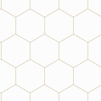 Gold and white hexagon wallpaper