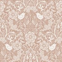 ESTA wallpaper with flowers and birds art nouveau style green, nude color