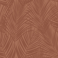Papier peint feuilles de palmier terre cuite