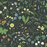 Papier peint à motif de fleurs sauvages en différentes couleurs