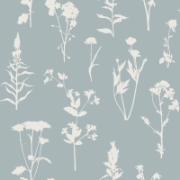 ESTA wallpaper wild flowers bleu clair