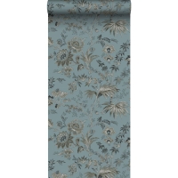 ESTA wallpaper flowers vintage style in blue