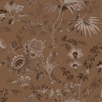ESTA wallpaper flowers vintage style in terracotta brown