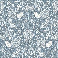 ESTA wallpaper flowers and birds greyed blue