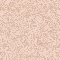 ESTA wallpaper with ginkgo leaves in terracotta pink