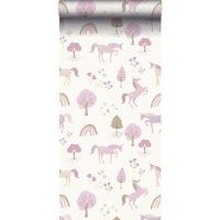 ESTA behang met unicorns in lila paars