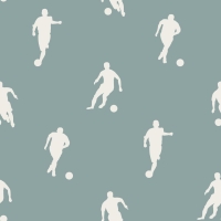 ESTA boys room wallpaper with football players in blue-grey