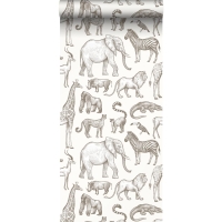 Papier peint garçon avec des animaux sauvages