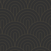 Black with golden arches art deco wallpaper