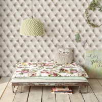 Twine linen tufted fabric wallpaper