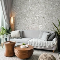 Grey cork squares imitation wallpaper