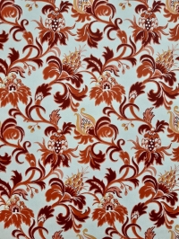 Orange and bordeaux flowers floral pattern
