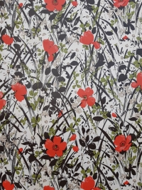 Papier peint vintage fleurs pavot