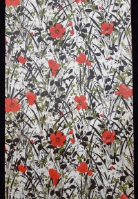 Papier peint vintage fleurs pavot