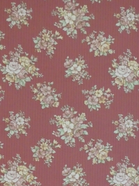 Vintage floral wallpaper with pink flowers on a dark pink background