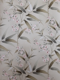 Bamboe met bloesems vintage bloemenbehang