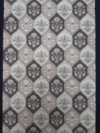 Groen en bruin vintage bloemenbehang