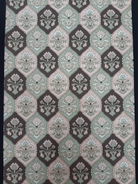 Papier peint vintage vert, rose et marron