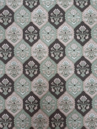 Papier peint vintage vert, rose et marron