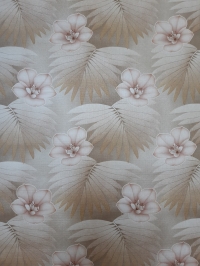 Brown and pink floral vintage wallpaper