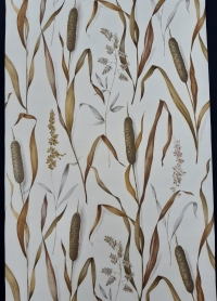 Papier peint vintage avec de quenouilles