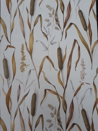 Papier peint vintage avec de quenouilles