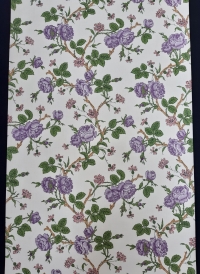 Paars en groen vintage bloemenbehang