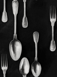 Cutlery wallpaper silver