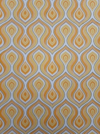 Yellow and orange vintage geometric wallpaper