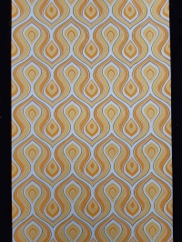 Yellow and orange vintage geometric wallpaper
