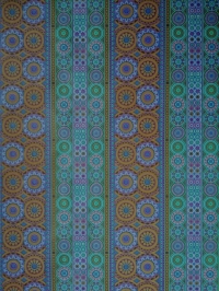 Vintage geometrisch behang bruin, paars en groen