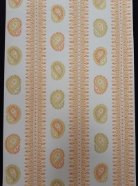 Green, orange and yellow vintage geometric wallpaper