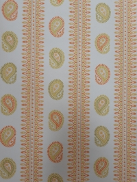 Green, orange and yellow vintage geometric wallpaper