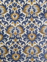 Blue brown damask vintage wallpaper