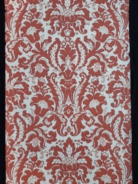 Damask vintage wallpaper red white