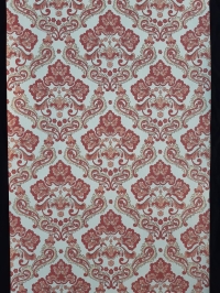 Papier peint vintage damassé rouge beige