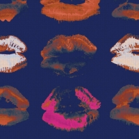 Luxebehang Neon kiss indigo