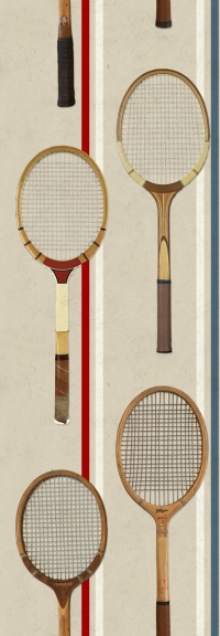 Tennisraketten behang beige