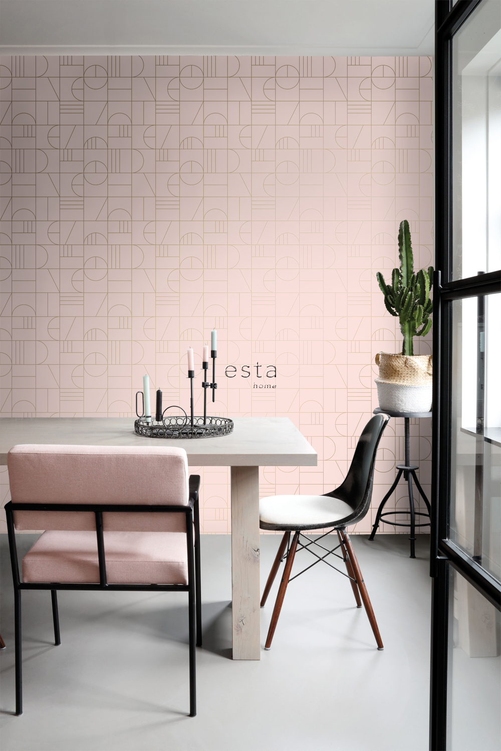 vertraging Mos Geruststellen ESTA art deco behang zacht roze en goud - Funkywalls - Dé webshop voor  vintage en modern behang