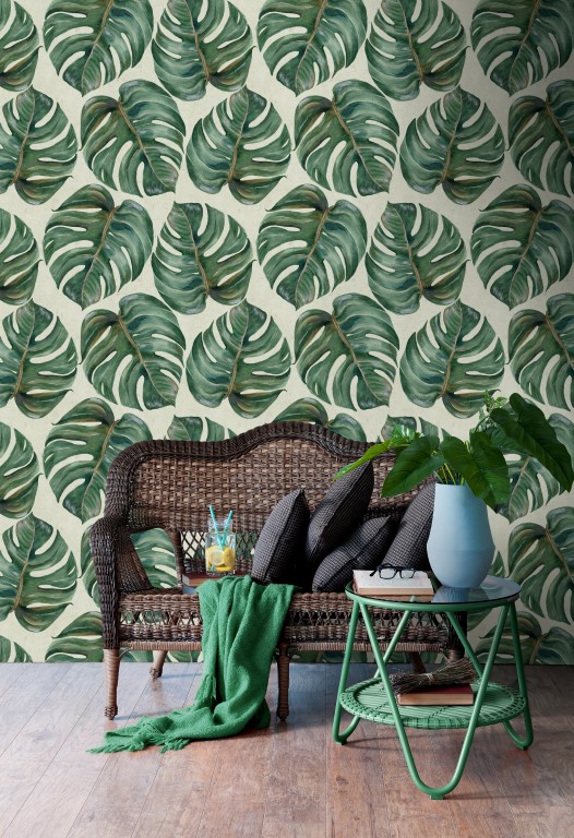 Compliment neus . Tropische plant behangpapier - Funkywalls - Dé webshop voor vintage en  modern behang