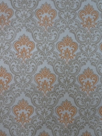 orange grey damask vintage wallpaper