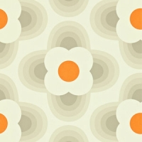Orla Kiely wallpaper Petal grey orange