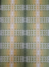 Papier peint vintage geometrique vert et jaune