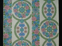 vintage floral wallpaper blue pink green