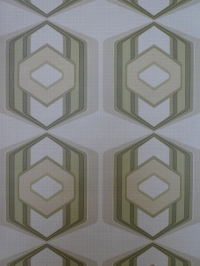 groen geometrisch vintage behang