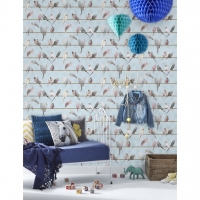 Exotic lovebirds blue wallpaper
